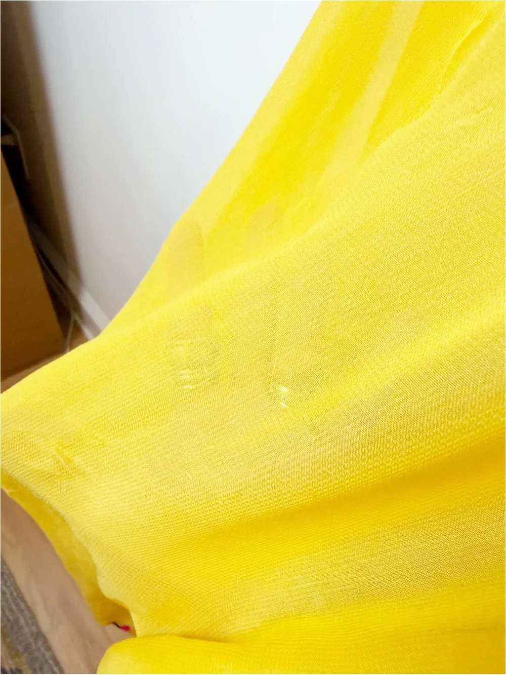 Vintage | Yellow Multicolored Embroidered Indian Dupatta Sari Wrap Chanderi Scar